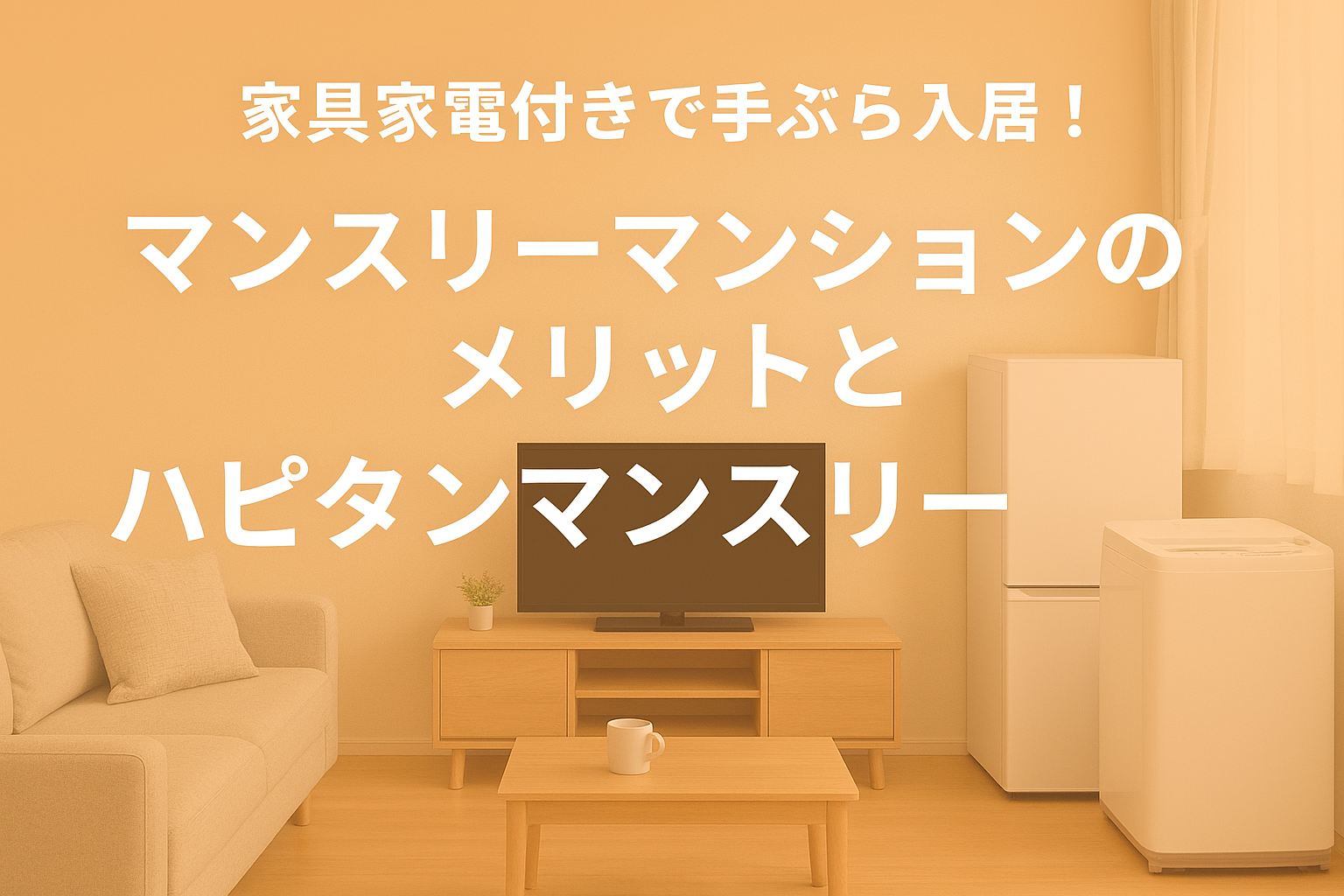 家具家電付きで手ぶら入居！マンスリーマンションのメリットとハピタンの魅力
