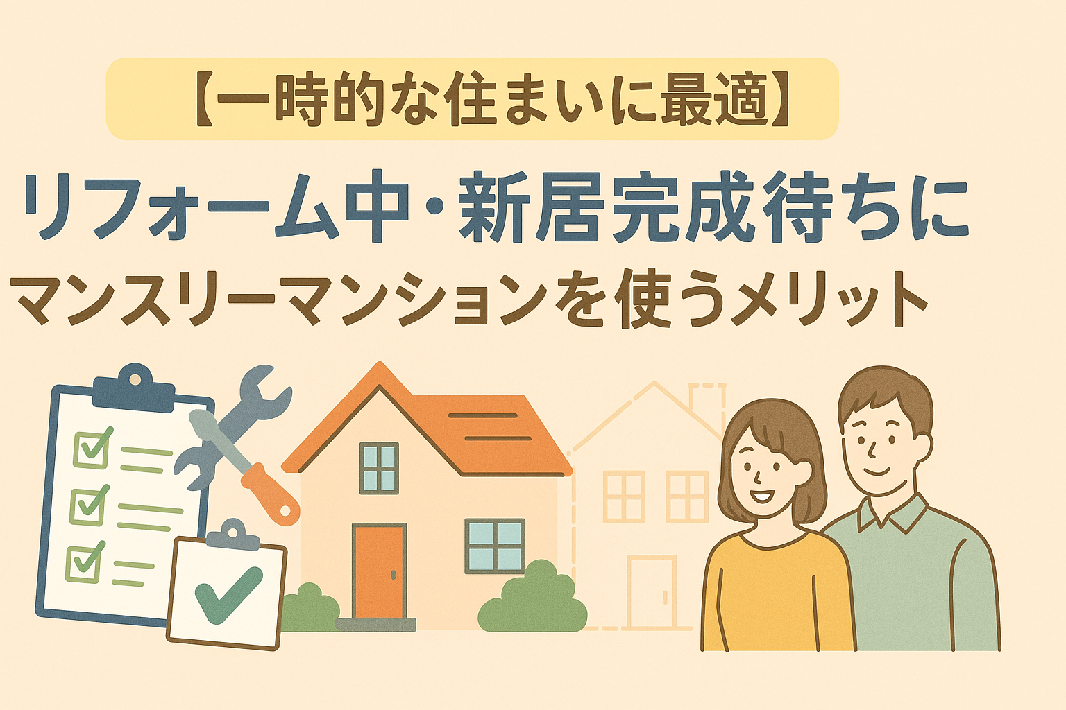 【一時的な住まいに最適】リフォーム中・新居完成待ちにマンスリーマンションを使うメリット
